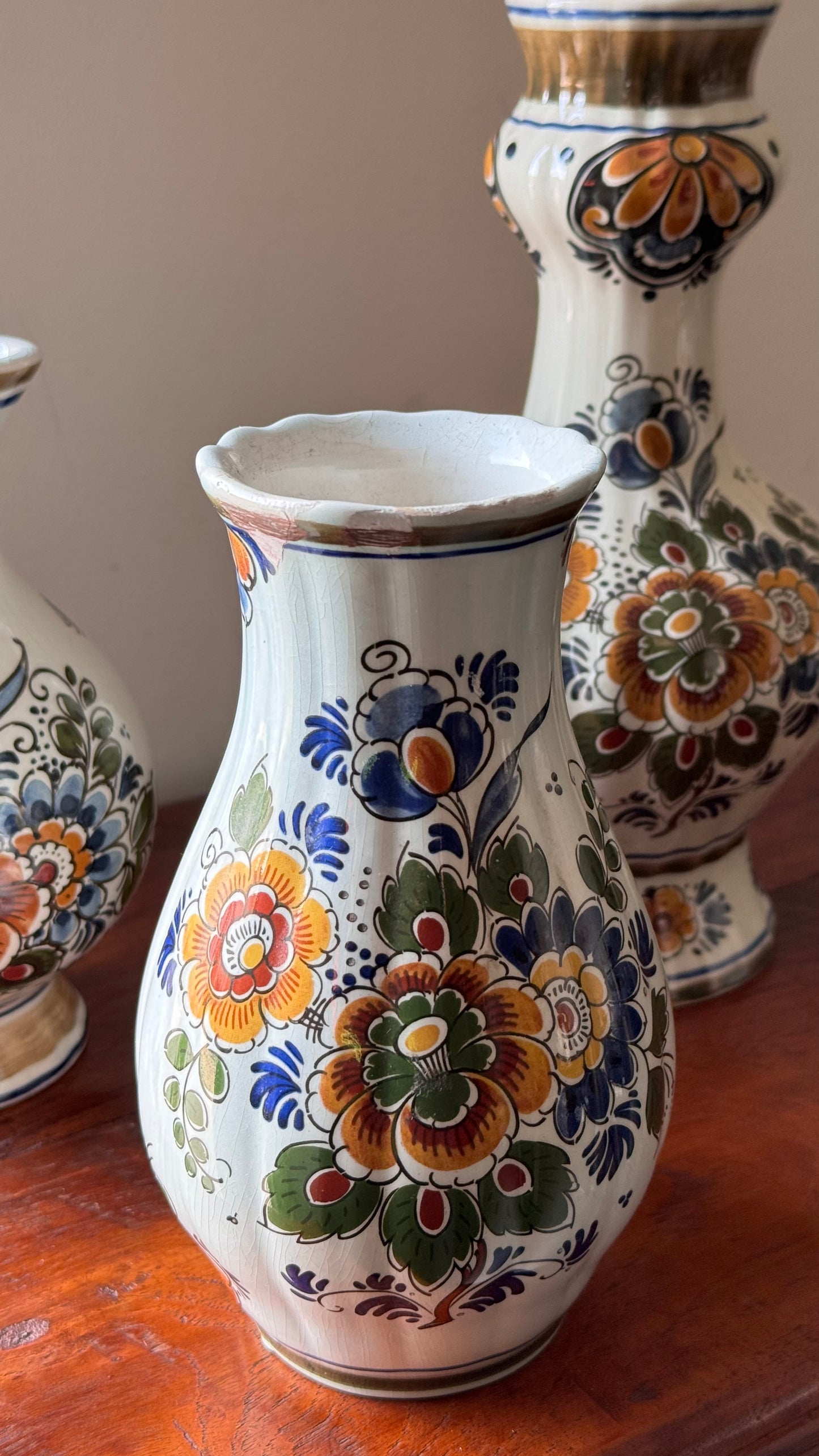 Vintage Polychrome Vases