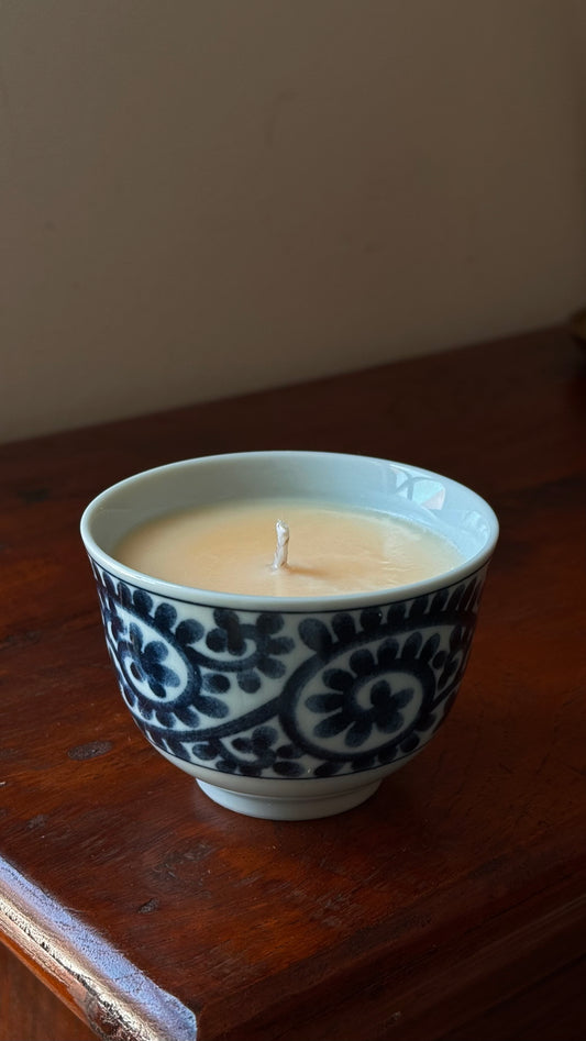 Blue Ceramic Candle (Short)