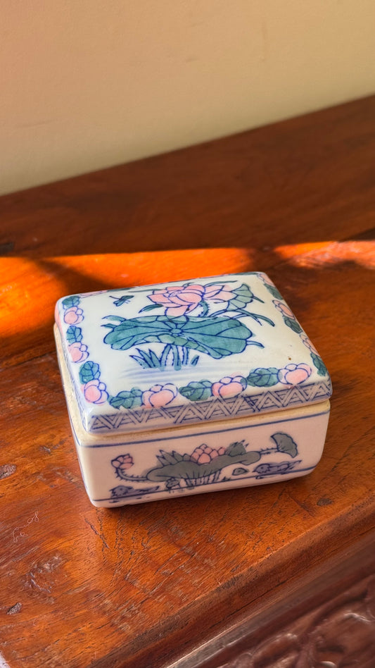 Vintage Chinese Square Trinket Box