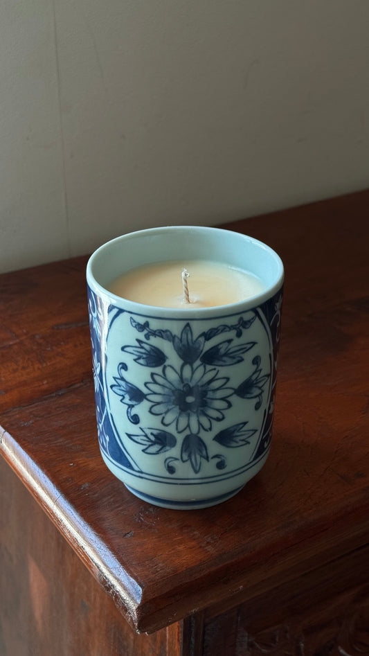 Blue Ceramic Candle