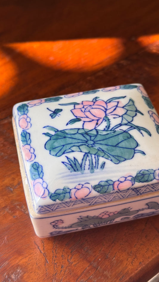 Vintage Chinese Square Trinket Box