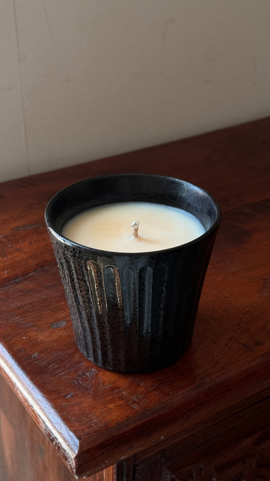 Black Ceramic Jar