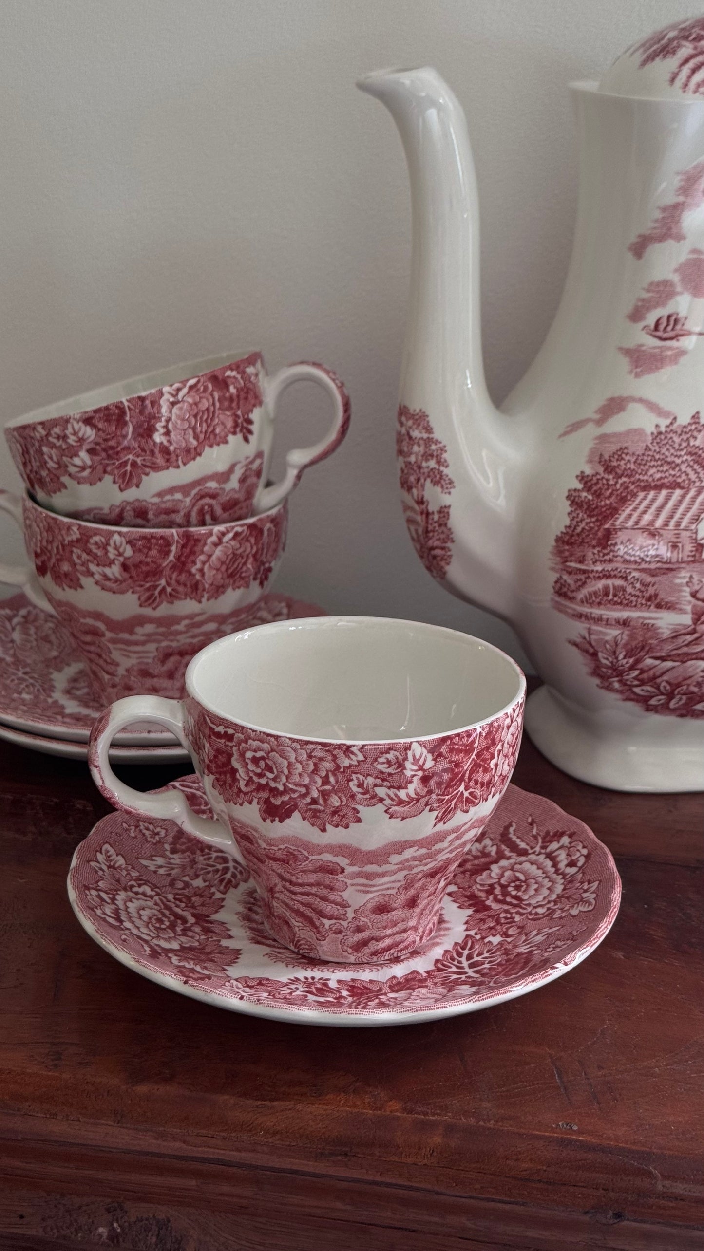 Wood's Ware England Scenery Vintage Tea Set