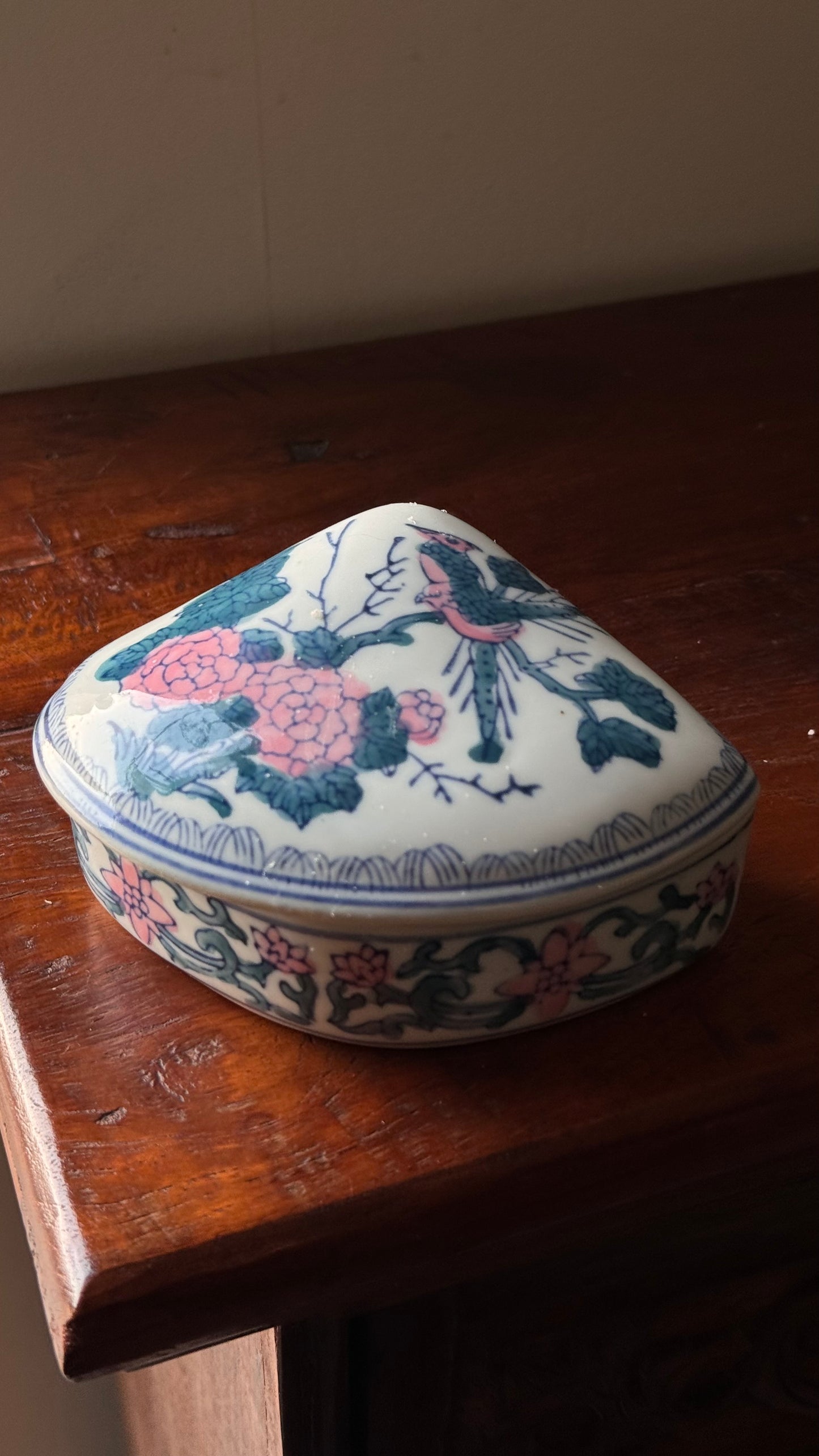Vintage Chinese Triangle Trinket Box