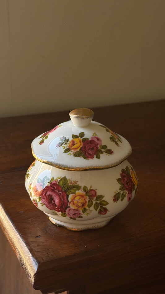 Cottage Rose Fine Bone China Sugar Pot