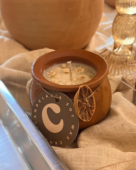 Small Clay Pot Candle