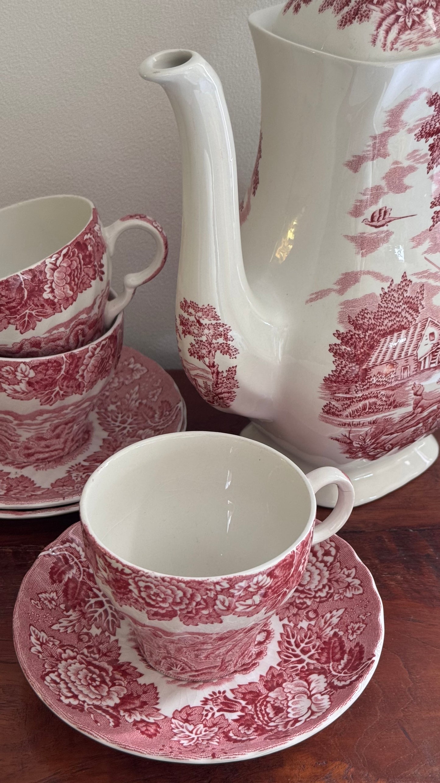 Wood's Ware England Scenery Vintage Tea Set